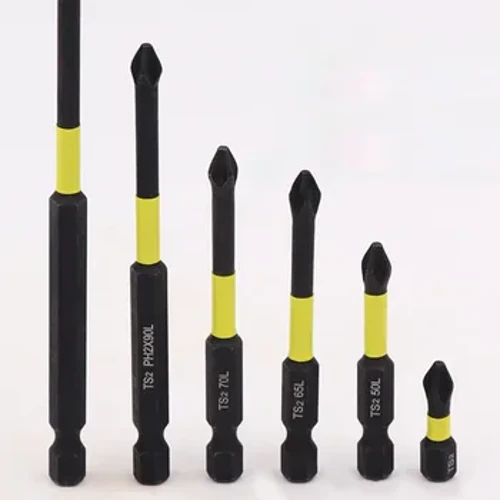 1 pc 25-150mm Magnetic Non-Slip Batch Head PH2 Cross Screwdriver Hex Shank Yellow Electric Screwdriver Anti-Slip Bits Nā Mea Hana lima.