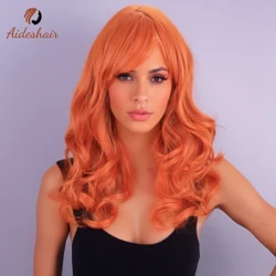 ASIDESHAIR ORANGE SHALK KURZLEIN CLURLY Perücke Pony Kurzlocker hitzebeständiger synthetischer Haare Cosplay Party Perücke