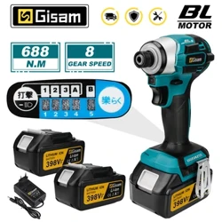 688N.m 8 sebességes, 1/4" kefe nélküli elektromos csavarhúzó Akkus csavarhúzó elektromos fúró ütvecsavarozó készlet Makita 18V-os akkumulátorhoz
