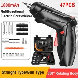 Tua Vít Điện Không Dây 47 Trong 1 Xoay 90 Độ Sạc Di Động Tua Vít Có Đèn LED Cho Văn Phòng Nhà Tự Làm Dụng Cụ