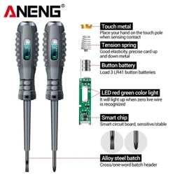 ANENG B05 2ks slovný/krížový skrutkovač Elektrický tester Pero Multifunkčný domáci skrutkovač s indikátorom Elektrikár