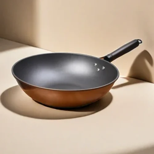 Olla atractiva Wok de hierro puro chino de 30cm, uso General sin recubrimiento para cocina de Gas y de inducción, sartén con mango de madera