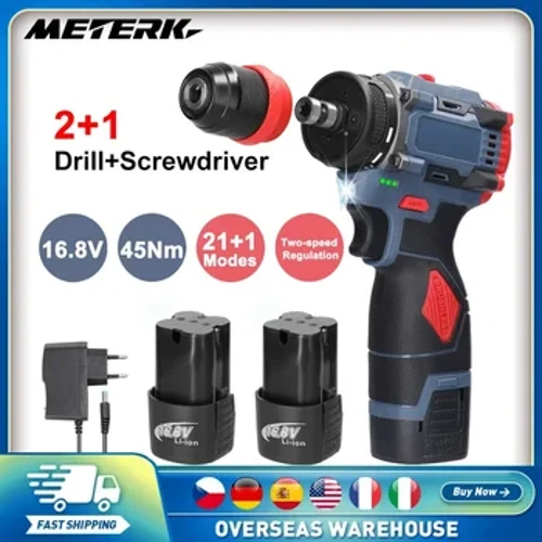 16.8V/21V Brushless 2in1 Cordless Driver Trapano Cacciavite Elettrico Cacciaviti a Batteria Modi di Rotazione Trapani Cacciavite Strumenti