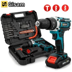Gisam Betri Impact Screwdriver Multifunctional Multifunctional Drill Power 25+3 Kuweka Torque 2 Gear Speed ​​Electric Screwdriver