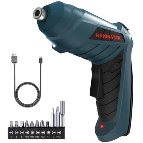 Set sgriwdreifer trydan Hanmatek y gellir ei hailwefru Goleuadau LED Mini Sgriwdreifer Diwifr Diwifr Batri Sgriwdreifer Pecyn DrillTool