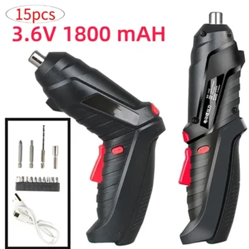 Cacciavite elettrico da 3,6 V Trapano elettrico ricaricabile per uso domestico Illuminazione a LED Set di cacciaviti elettrici Utensile elettrico portatile