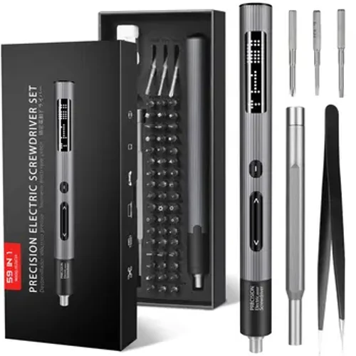 Hoʻonohonoho ʻia ʻo Screwdriver Electric Precision 59 in 1 Power Repair Tool Kit me 54 Magnetic Bits no iPhone Laptop Watch Camera Drone PC