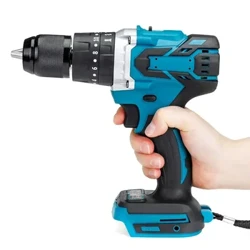 Điện Không Chổi Than Máy Khoan Tác Động Thuật Điện 20 + 3 Mô Men Xoắn Không Dây Máy Khoan Tác Động Cho Makita Pin 18V 3 Trong 1 13 Mm