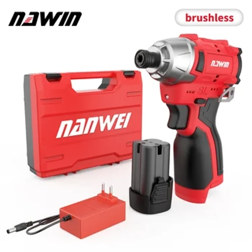 NANWEI brushless cordless lithium-ion impact screwdriver 16.8V home drill electric screwdriver rechargeable