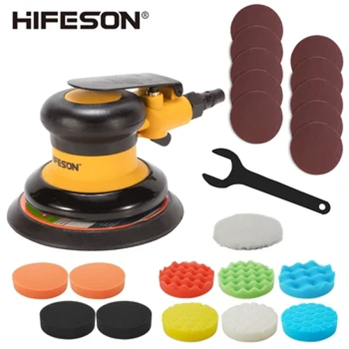 5 / 6 iniha pneumatic sander no ka mālama ʻana i ka pena kaʻa e hoʻolei ana i nā mea hana hoʻoliʻiliʻi i nā ala hele ʻole ʻia ka lāʻau pāma.
