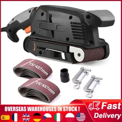 Sander Belt Trydan 600W Cyflymder Amrywiol Pŵer Copr Modur Grinder Carpenter sgleinio Peiriant malu Offeryn Gwaith Coed