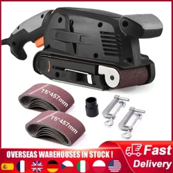 Sander Belt Trydan 600W Cyflymder Amrywiol Pŵer Copr Modur Grinder Carpenter sgleinio Peiriant malu Offeryn Gwaith Coed
