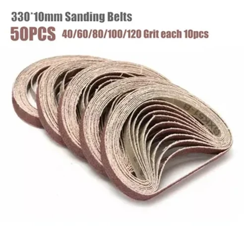 50 adet Zımpara Kayışları 330*10mm Zımpara Dosya Araçları P40 - P600 Aşındırıcı Zımpara Ekran Bandı Elektrikli Alet Aksesuarı Ahşap Yumuşak Metal