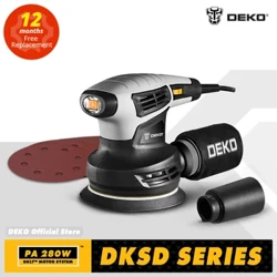 DEKO 280W/320W/350W Random Orbit Sander with 8 Hole 125mm Sandpaper and Variable Speed Sander Power Tools (DKSD28Q1)