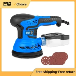 400 W Acak Orbital Listrik Mesin Sander Transmisi 7 Kecepatan dengan 21 Pcs 125 Mm Amplas Debu Prostormer