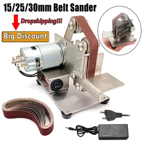 Mini elektrisk båndsliper Multifunksjonssliper båndsliper DIY poleringsslipemaskin Kutterkantsliper 7 gir