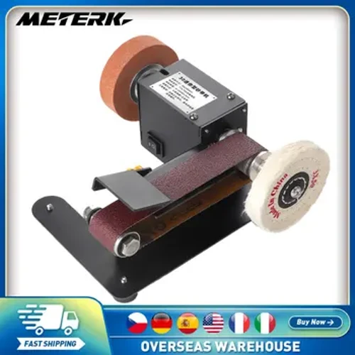 250W Mini Belt Sander Electric Bench Grinder Sanding Machine 7 Speed Small Grinder Sharpener Polisher Machine for Woodworking