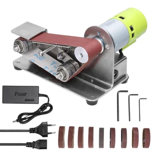 Multifunctional Grinder Mini Electric Belt Sander DIY Polishing Grinding Machine Cutter Edges Sharpener na may Sanding Paper