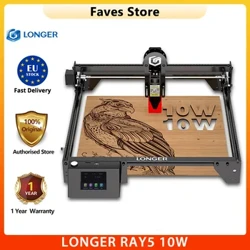 HWYACH RAY5 10W Laser Engrafwr Torri Engrafiad Machine Ardal Waith 400x400mm Optimized Ffocws Torri Pren Metel Ffabrig Acrylig