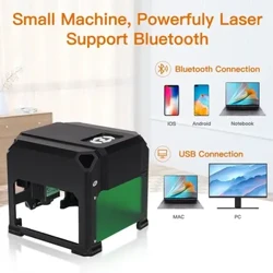 CNC K4 Laser Engraver Woodworking Mark Printer Mini 3000mW na may Bluetooth Laser Engraving Machine para sa Wood Leather MDF Paper