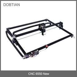 Máquina de gravação a laser cnc 6550, nova, preta, 2 eixos, área de trabalho, 65*50cm, 20w, com parada de emergência, para corte de madeira, mdf