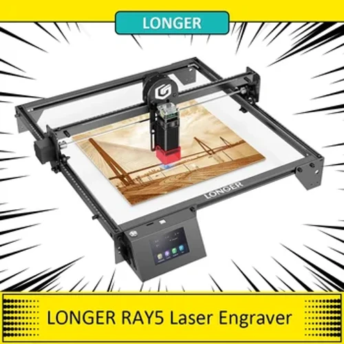 LONGER RAY5 10 W lézergravírozó, 0,06x0,06 mm-es lézerpont, érintőképernyő, offline faragás, 32 bites lapkakészlet, WiFi kapcsolat
