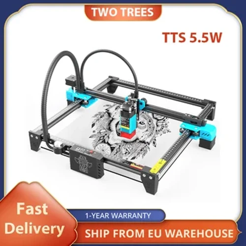 DALAWANG PUNO TTS 5.5W Laser Engraver Cutter Metall CNC Laser Stecher Machine Engraving Area 300x300mm High-Precision Engraving