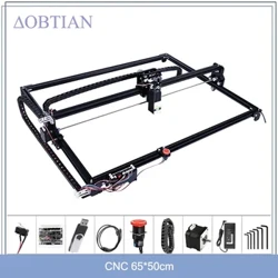 Máquina de gravação cnc 6550, 2 eixos, área de trabalho, 65*50cm, 20w, gravador a laser com parada de emergência para corte de madeira, mdf