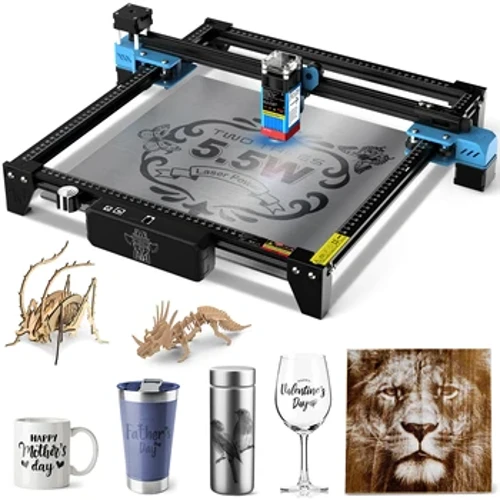 Engraver Léasair TwoTrees TTS-10 TTS-55 15W/40W/80W Gearradh Greanadh Léasair Meaisín Adhmadóireachta le haghaidh Adhmaid Plaisteacha Cruach Dhosmálta