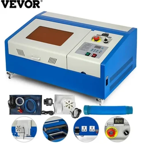 VEVOR 40W CO2 Laser Engraving Machine 300x200mm K40 Cutting Laser Engraver dengan USB Alat Karya Seni Kompatibilitas Tinggi