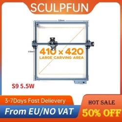 Laserový gravírovací stroj Sculpfun S9 Celokovový CNC laserový gravírovací stroj 5,5 W Vysoce přesná gravírovací plocha 410 x 420 mm