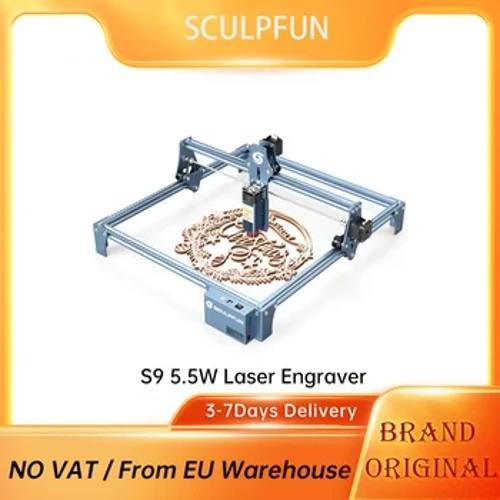 Gravirni stroj SCULPFUN S9 5,5 W laserski graver z 410 x 420 mm rezbarskim območjem, popolnoma kovinski CNC 5,5 W, visoko natančnost, hitro ostrenje