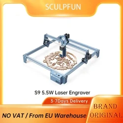 Máquina de grabado SCULPFUN S9, grabador láser de 5,5 W con área de tallado de 410x420mm, CNC de Metal completo, enfoque rápido de alta precisión de 5,5 W