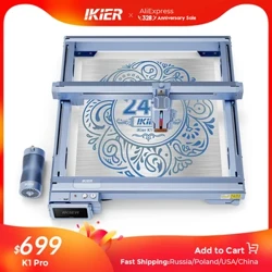 Laserový gravírovací stroj iKier K1 Pro 24W DIY CNC laserové gravírovanie Rezanie Gravírovanie Ultra jemný laser s pevným ohniskom