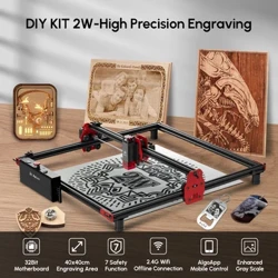 НОВЫЙ AlgoLaser DIY KIT MINI 5 Вт Wi-Fi Автономное управление Логотип Маркировка Лазерный гравировальный станок 12000 мм/мин Бытовые деревообрабатывающие инструменты