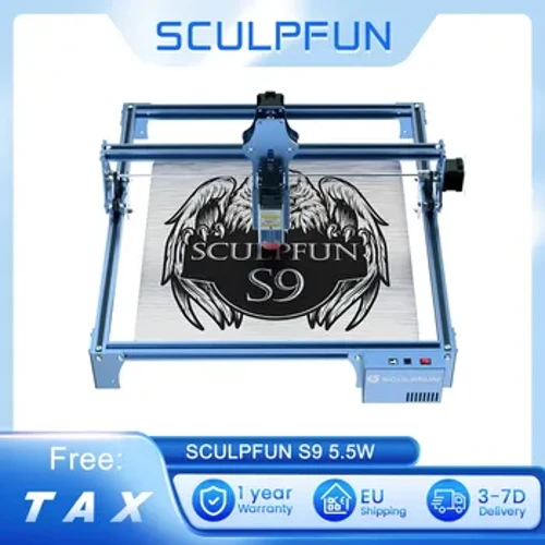 I-SCULPFUN S9 5.5W Laser CNC Laser Engraving Machine Ukunemba Okuphezulu Kwezinkuni Acrylic CO2 Laser Engraver Cutter 410x420mm
