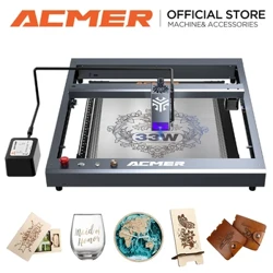ACMER P2 33W graveur Laser 180W sortie CNC graveur Laser Machine de découpe pour métal avec Kit d'assistance à l'air automatique APP WIFIControl