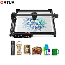 Mașină de tăiat cu laser Ortur 10W Cutter cu laser de înaltă densitate Viteză mare 15000mm/min Asistență cu aer tăiat prin 30mm Acrilice 20mm Lemn