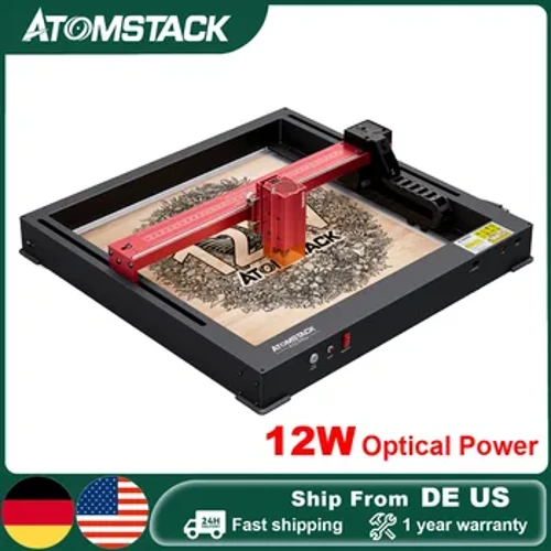 ATOMSTACK A12 PRO Laser Engraver 12W Optical Power DIY High Precise Laser Gravering Skärmaskin Gratis installation 370x310mm
