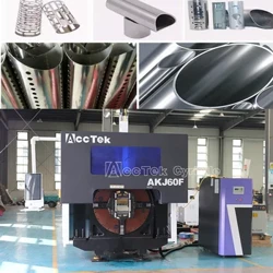 ACCTEK LASER Hai mâm cặp chính xác gắn bên cạnh đuôi ngắn phía trước mâm cặp máy cắt ống laser sợi di động