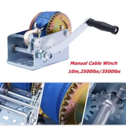 Propesyonal na Manu-manong Cable Winch na may 10m Blue Cable Paghila ng Manual Winch Marine Winch Tension 2500 lbs/3500 lbs