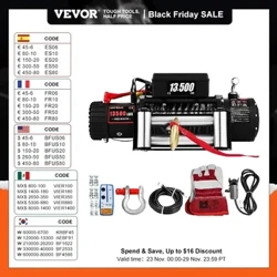 VEVOR 4000-13500LBS Verricello Elettrico 12V con Telecomando Senza Fili per 4X4 Corde per Rimorchio Auto Cinghia di Traino ATV Camion Fuoristrada