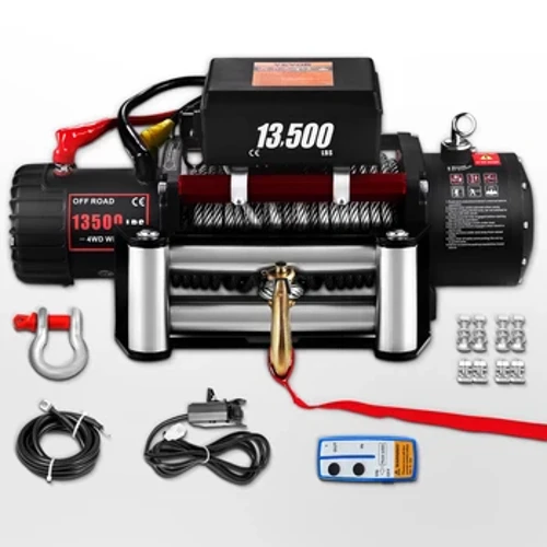 VEVOR Elektrik şkafy, tutawaçly we simsiz uzakdan dolandyrylýan elektrik ýük maşyny, 13500 Lbs / 6125Kg, 92 fut güýçli polat kabeli