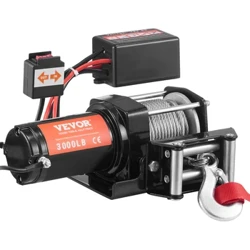 Elektrický naviják VEVOR 12V 3000lbs ocelový lanový naviják IP55 ATV UTV naviják pro tažení terénních SUV Jeep nákladní auto Přívěs člun