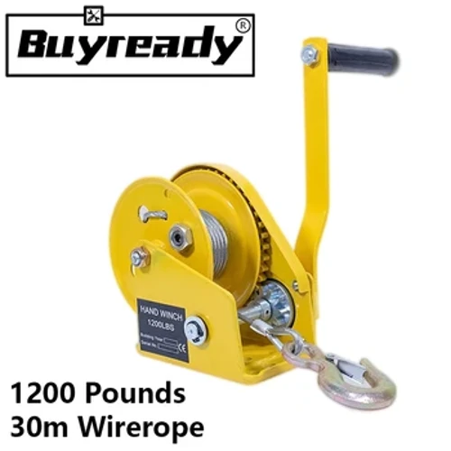 1200 Punt 30m Wirerope Hand Oibrithe Winch Winch Beag Inaistrithe Ardaitheoir Tarraingthe Winch Craein Féinghlasáil Déthreo