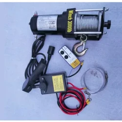 Guincho elétrico 3000lbs 12V 24V para guindaste de auto-resgate de veículo com controle remoto sem fio