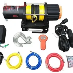 Verricello elettrico 6000LB 12V con telecomando senza fili Estrattore per utensili manuali per rimorchio chiatta per camion con corda flessibile