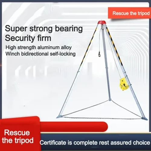 Multifunctioneel draagbare aluminium legering Rescue statief met veiligheid draad touw zelf vergrendelende lier voor riool noodsituatie
