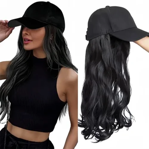 Wig ffasiwn newydd benywaidd cap gwallt hir integredig tonnau gofrestr ffibr synthetig tymheredd uchel sidan wig pen llawn