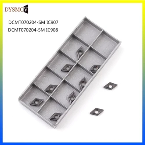 10pcs DCMT070204 SM IC907/908 Interne Dréiinstrument CNC Carbide Insert DCMT 070204 Dréimesser Blade Dréibänk Blade
